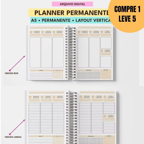 Arquivo Digital Planner Permanente A5 Vertical -4797