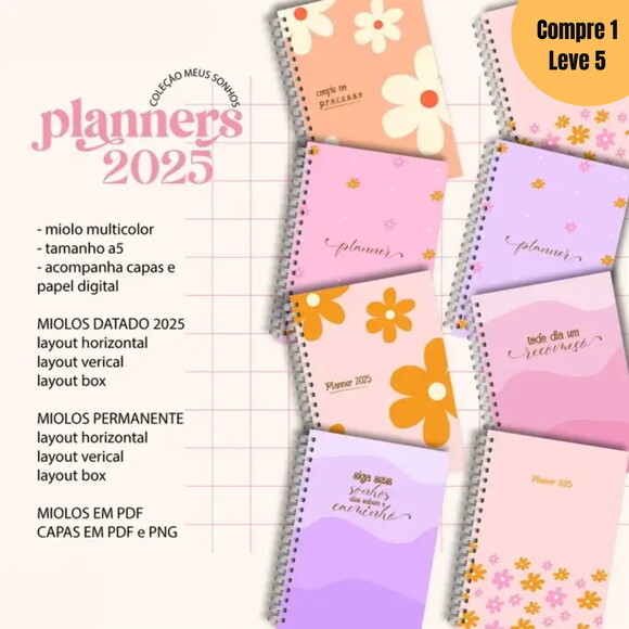 Arquivo Digital Planners 2025 Coleção Meus Sonhos -629