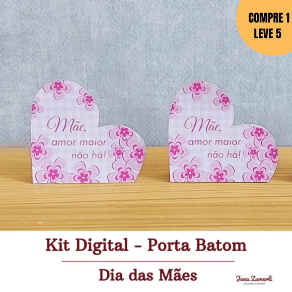 Arquivo Digital Porta Batom Coração Dia das Mães -3267