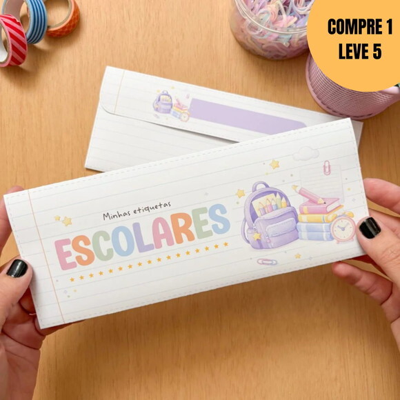Arquivo Digital Porta Etiqueta Escolar Volta às Aulas -6299