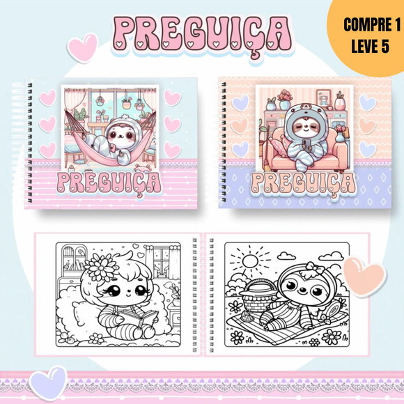 Arquivo Digital Preguiça Livros de Colorir -3124