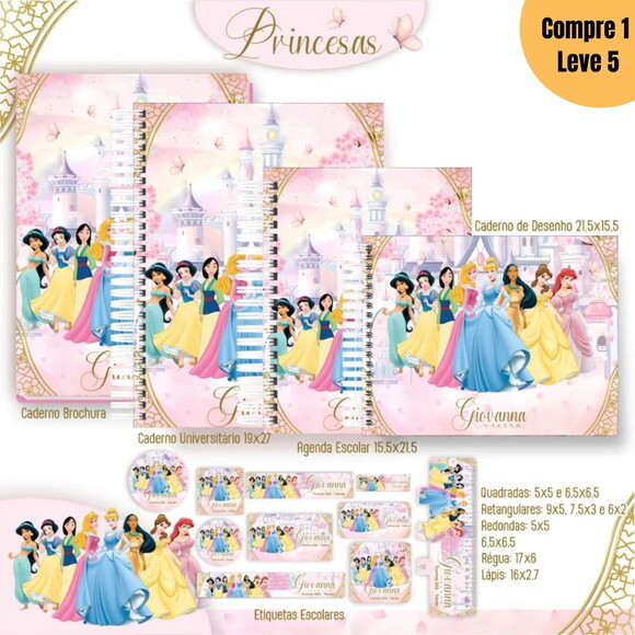 Arquivo Digital Princesas Kit Escolar 2025 -1016