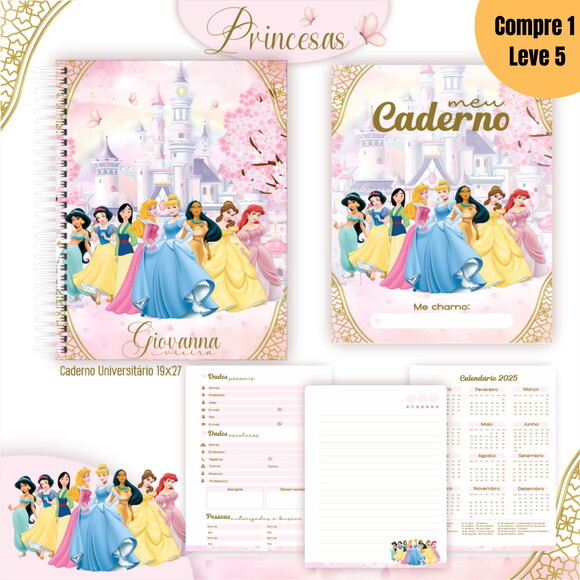 Arquivo Digital Princesas Kit Escolar 2025 -1016