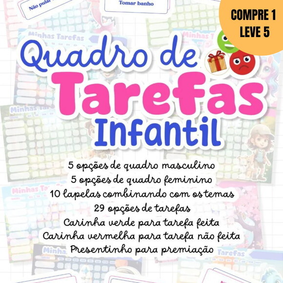 Arquivo Digital Quadro de Tarefas Infantil -1462