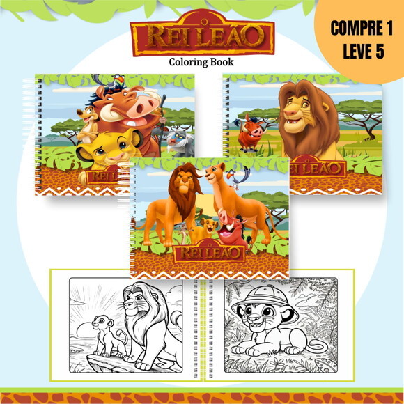 Arquivo Digital Rei Leão Livro de Colorir -1877