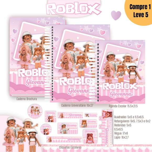 Arquivo Digital Roblox Menina Kit Escolar 2025 -1051