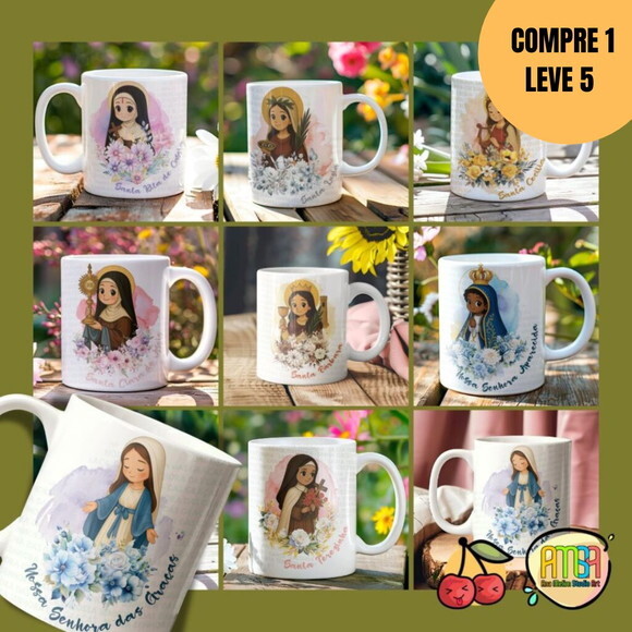 Arquivo Digital Santinhas V1 Artes para Caneca -5062