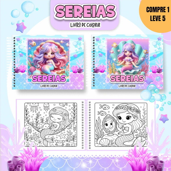 Arquivo Digital Sereias Livros de Colorir -3680