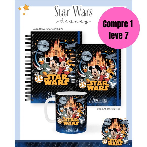 Arquivo Digital Star Wars Disney Escolar Teen Adulto -6439