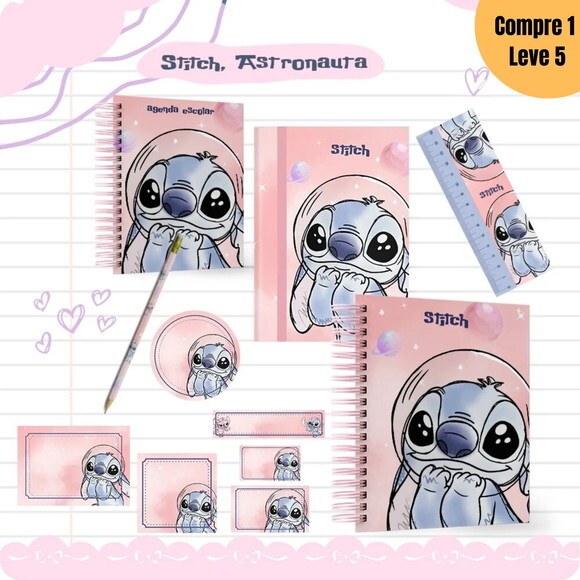 Arquivo Digital Stitch Astronauta Agenda Escolar -1276