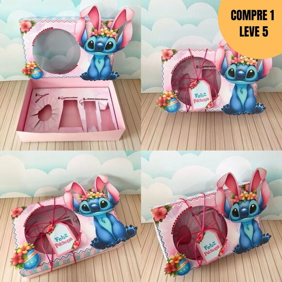 Arquivo Digital Stitch Menina Caixa Mini Confeiteiro -2280