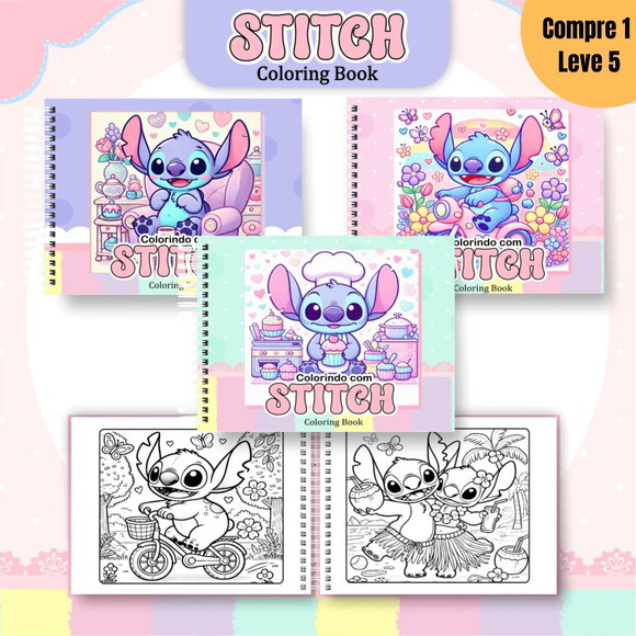 Arquivo Digital Stitch Menina Livro de Colorir -1241