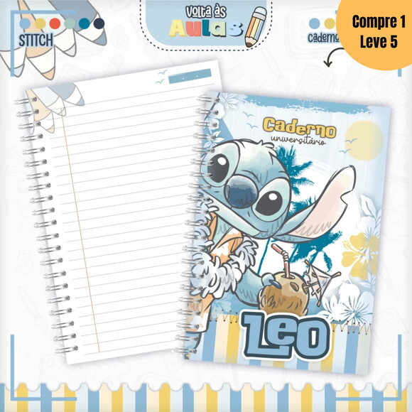 Arquivo Digital Stitch Menino Kit Escolar 2025 -777