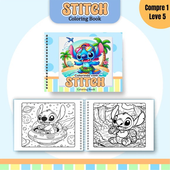 Arquivo Digital Stitch Menino Livro de Colorir -1243