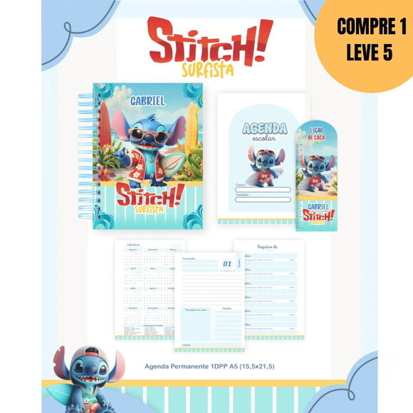 Arquivo Digital Stitch Surfista Escolar 2026 -4963
