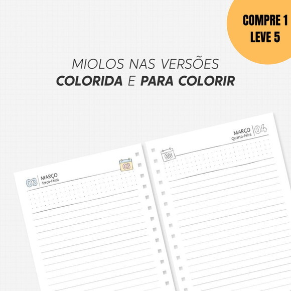 Arquivo Digital Super Combo Agenda para Colorir 2026 -5143