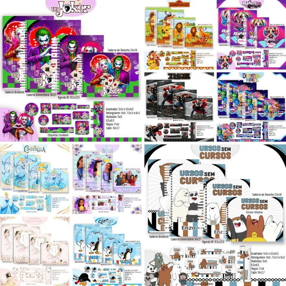 Arquivo Digital Super Combo Pack Escolar 60 Temas -1367