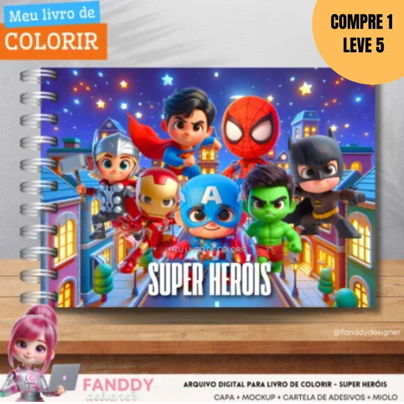 Arquivo Digital Super Herois Livro de Colorir -2342