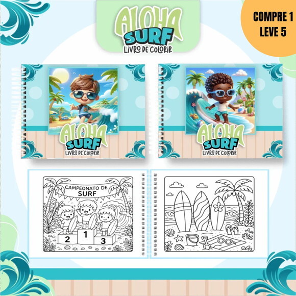 Arquivo Digital Surf Menino Livros de Colorir -3692