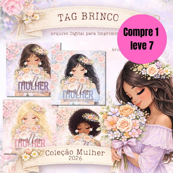 Arquivo Digital Tag para Brinco Dia da Mulher -6610