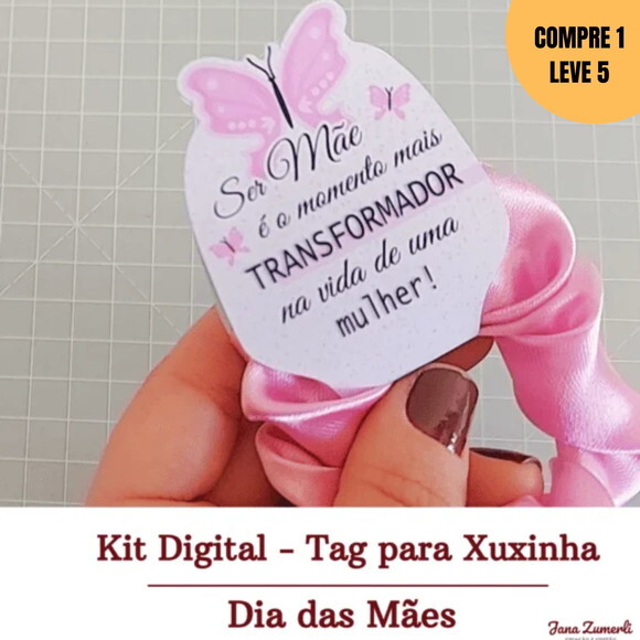 Arquivo Digital Tag Xuxinha Borboleta Dia das Mães -2708