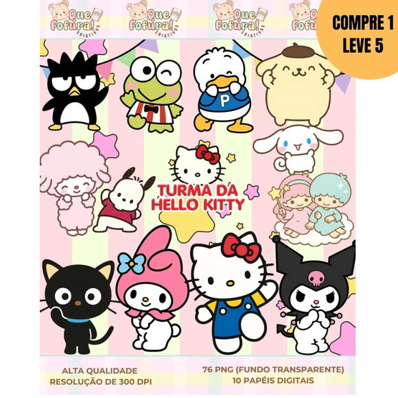 Arquivo Digital Turma da Hello Kitty Kit Digital -4515