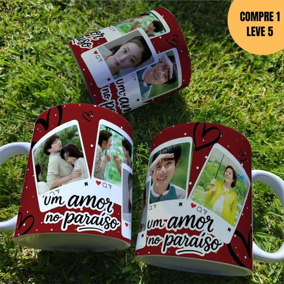 Arquivo Digital Um Amor no Paraíso Artes para Caneca -3989