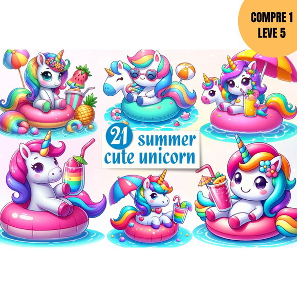 Arquivo Digital Unicórnio Cute Kit Digital -4004