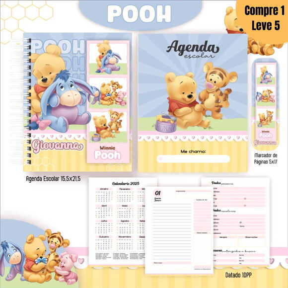 Arquivo Digital Ursinho Pool Kit Escolar 2025 -813