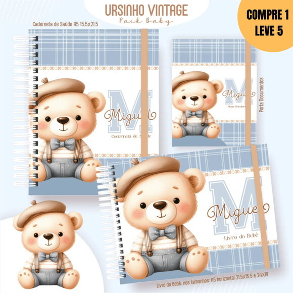 Arquivo Digital Ursinho Vintage Livro do Bebê -221