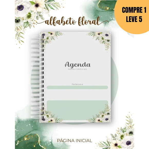 Arquivo Digital Verde Alfabeto Floral 2026 -6281