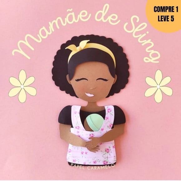 Arquivo de Corte Kit Mamãe Sling Topo de Bolo -2943