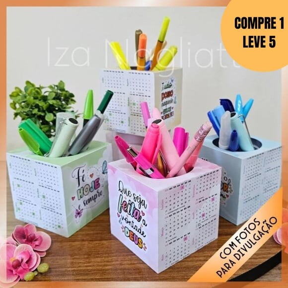 Arquivo de Corte Porta Canetas Calendário 2026 -4902