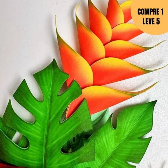 Arquivo de de Corte Helicônia e Folhas Tropicais -1955