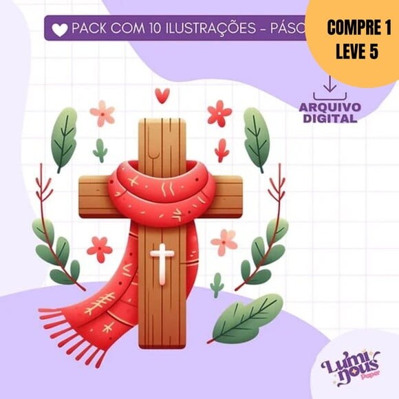Arquivo Digital 10 Ilustrações Fofinhas de Páscoa -2497