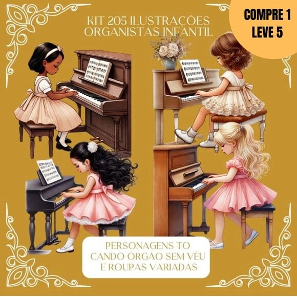 Arquivo Digital 205 Ilustrações de Organistas Infantil -1479