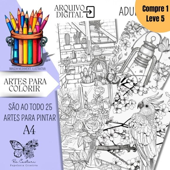 Arquivo Digital 25 Artes para Colorir -1371