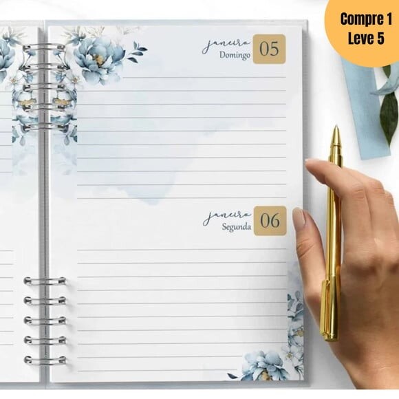 Arquivo Digital Agenda 2025 2dpp Floral Azul -577