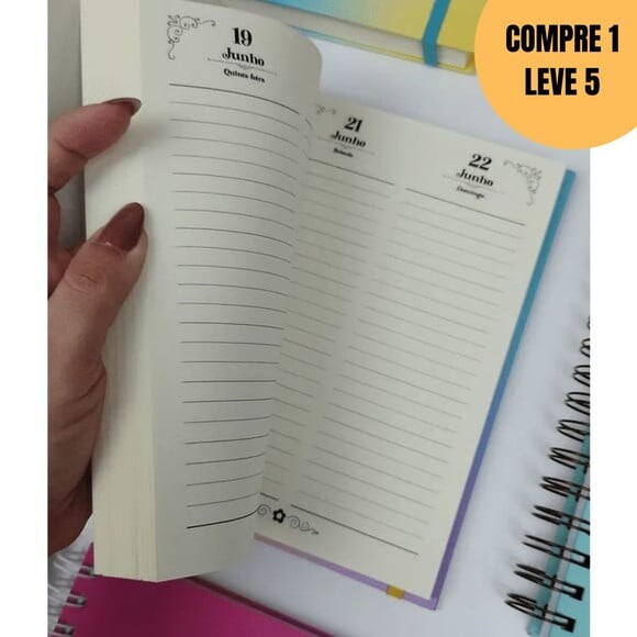 Arquivo Digital Agenda 2026 Preto e Branco Wire-o -4782