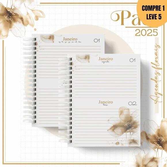 Arquivo Digital Agenda Agenda Floral Gold 2025 -251