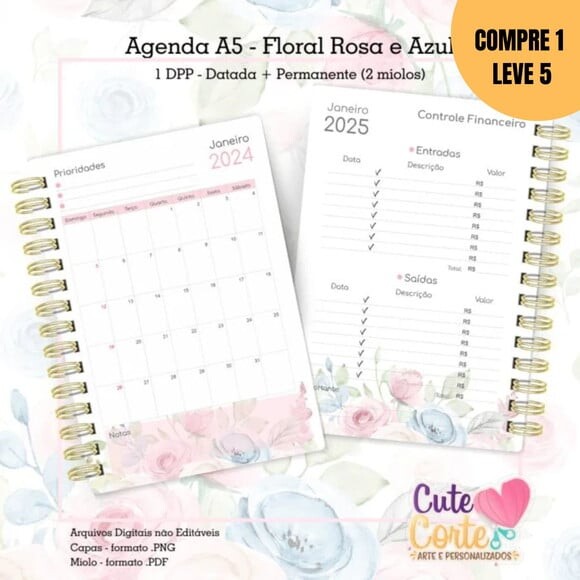 Arquivo Digital Agenda Datada 2025 Floral 1dpp -1863