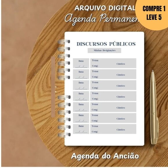 Arquivo Digital Agenda do Ancião Modelo Alfabeto Azul -2959