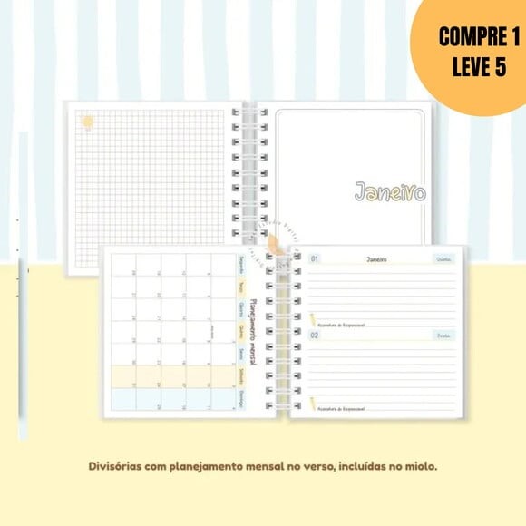 Arquivo Digital Agenda Escolar 2026 Azul e Amarelo Mini-5924