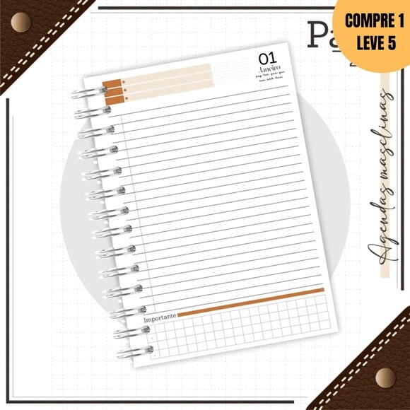 Arquivo Digital Agenda Masculina Couro Laranja 2025 -216