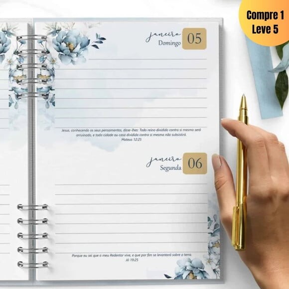 Arquivo Digital Agenda Versículos Floral Azul 2025 -287