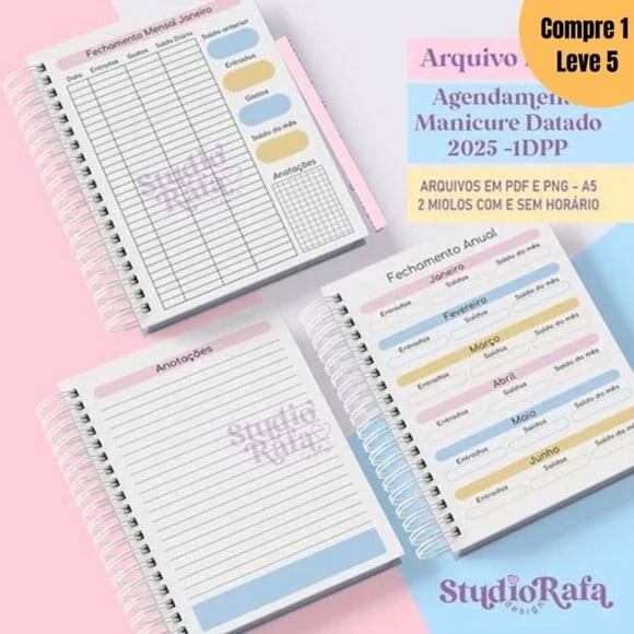 Arquivo Digital Agendamento Manicure Datado 2025 -1327