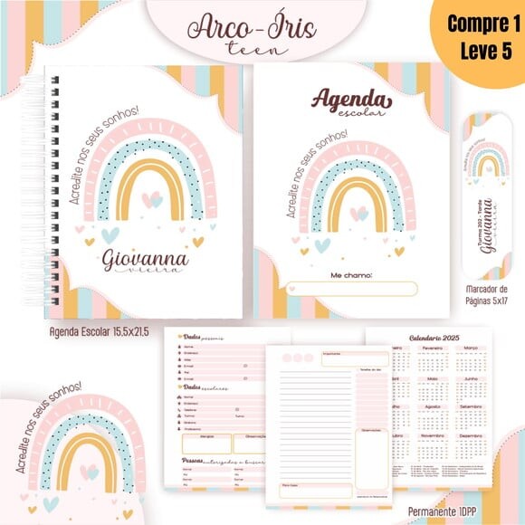 Arquivo Digital Arco Íris Teen Kit Escolar 2025 -1057