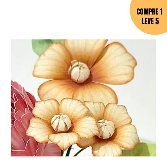 Arquivo Digital Arranjo de Flores com Pintura Digital -1910