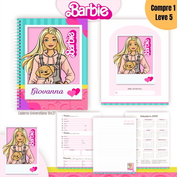 Arquivo Digital Barbie Kit Escolar 2025 -989