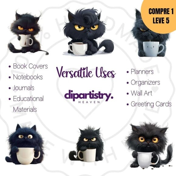 Arquivo Digital Black Grumpy Cat Kit Digital -4155